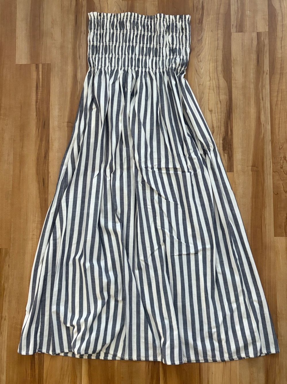 Striped Strapless Maxi Dress